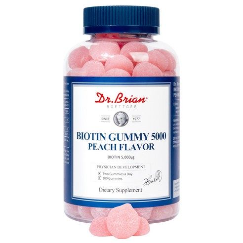 상품 이미지: 닥터브라이언 비오틴 구미 5000 피치 플레이버, 100정, 1개