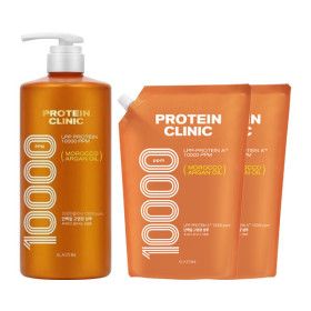 상품 이미지: (손상케어)엘라스틴 프로틴클리닉 고영양 샴푸 용기 1000ml 1개 + 리필 900ml 2개