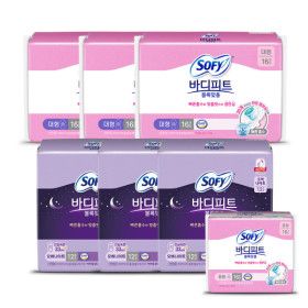 상품 이미지: (총 100P)쏘피 바디피트 볼록맞춤 대형 16Px3+오버나이트 12Px3 + 증정)중형 16p