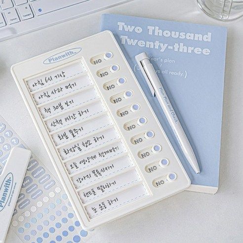 상품 이미지: [고맙토다]체크 투두 리스트 메모 보드+스티커+속지20장, 아이보리, 1개