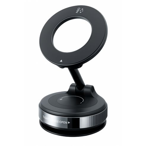 상품 이미지: 브론텍 차량용 맥세이프 초강력 진공 흡착식 거치대 360도 회전 접이식, 블랙, 1개
