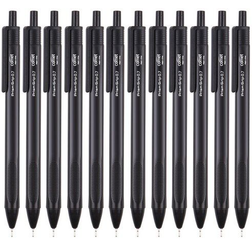 상품 이미지: 코멧 삼각 그립 중성 젤 펜 0.7mm, 블랙, 12개
