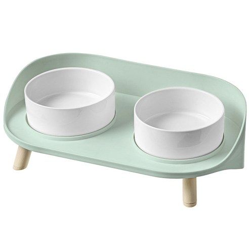 상품 이미지: 탐사 강아지 식기 2구 테이블 세트, 민트, 1개
