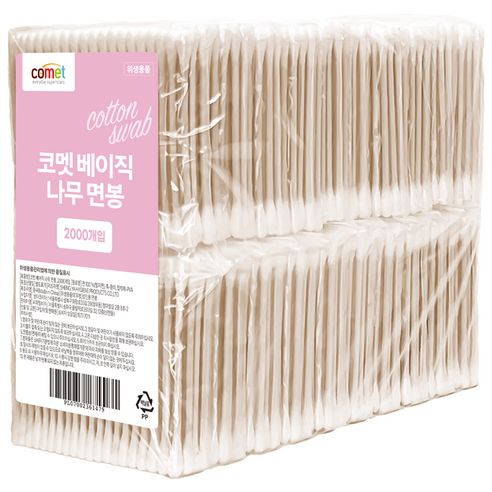 상품 이미지: 코멧 베이직 나무 순면 면봉, 100개입, 20개