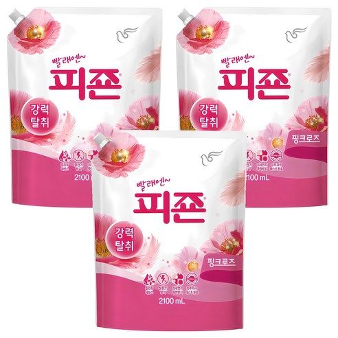 상품 이미지: 피죤 레귤러 섬유유연제 핑크로즈 리필, 2.1L, 3개