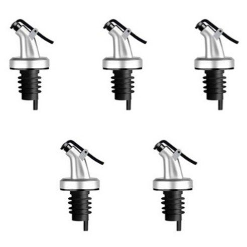 상품 이미지: 심플리아 오일병 마개 실리콘 푸어러, 블랙실버, 5개