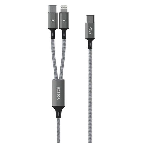 상품 이미지: 요이치 마운틴 로그C C타입 8핀 & C타입 2in1 초고속 충전 케이블