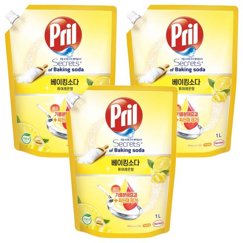 상품 이미지: 프릴 시크릿오브 베이킹소다 퓨어레몬향 리필, 1L, 3개