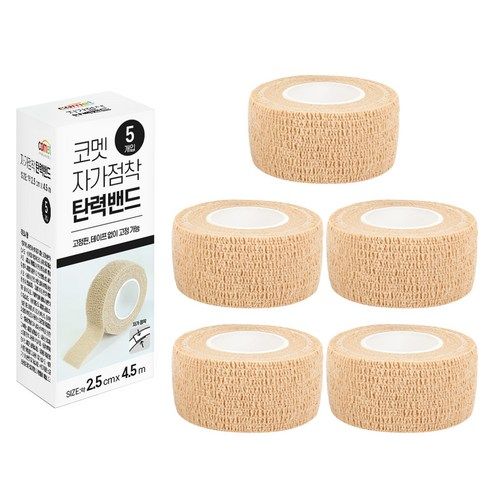 상품 이미지: 코멧 자가점착 탄력밴드 2.5cm x 4.5m, 1개입, 5개