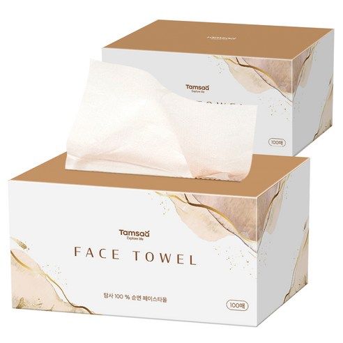 상품 이미지: 탐사 일회용 순면 페이스타올, 100매입, 2개