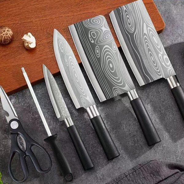 상품 이미지: (6종 세트) 다마스커스 스텐레스 6종 칼 세트