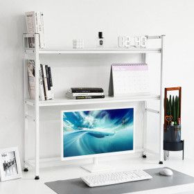 상품 이미지: 선반높이 조절 철제 책상선반 책꽂이 컴퓨터 책상 위 정리 선반