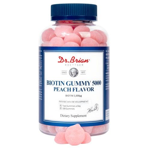 상품 이미지: 닥터브라이언 비오틴 구미 5000 피치 플레이버, 100정, 1개