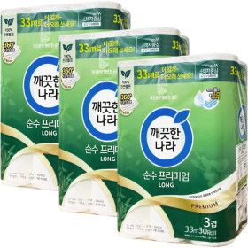 상품 이미지: 깨끗한나라 순수 프리미엄 33m 3겹 30롤 3팩