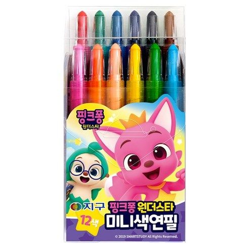 상품 이미지: 지구화학 핑크퐁미니 색연필 세트, 12색, 1세트