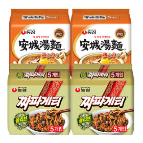 상품 이미지: 농심 짜파게티 10개 +안성탕면 10개 (총 20봉)