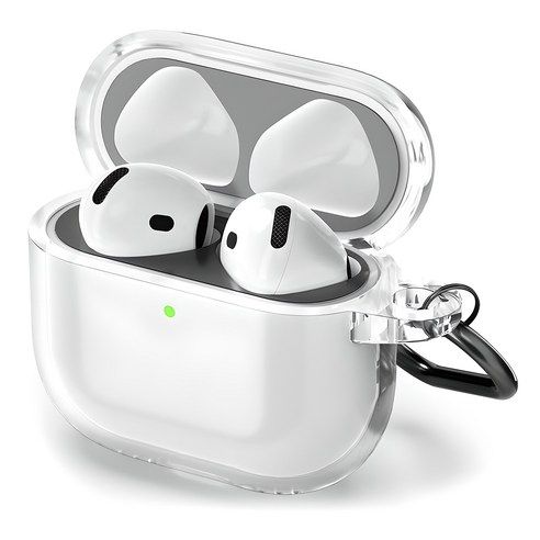 상품 이미지: 신지모루 변색방지 이어폰 TPU 투명케이스 + 철가루 방지 스티커 + 카라비너 세트