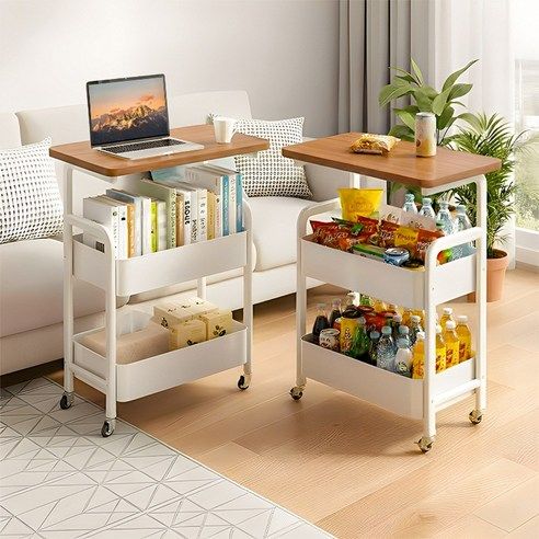 상품 이미지: HOMEY NEST 트롤리 이동식 철제 3단 360도 회전 카트 HZMBTC03