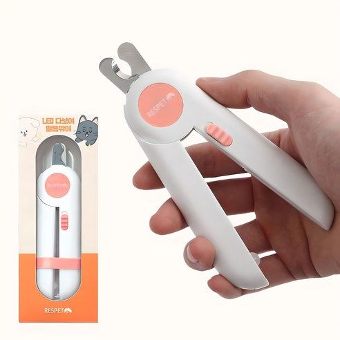 상품 이미지: 리스펫 반려동물 LED 다보여 발톱깎이 4.3 x 15 cm, 핑크, 1개