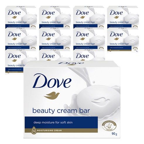 상품 이미지: 도브 뷰티 크림 바 비누, 90g, 12개입
