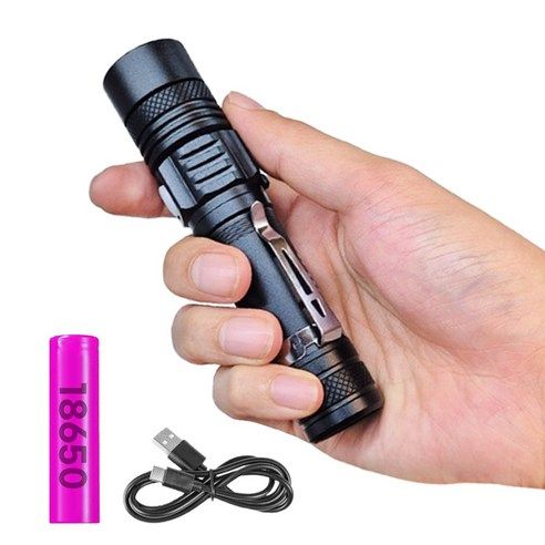 상품 이미지: 82g 가벼운 초강력 LED 손전등 충전식 휴대용 후레쉬 괴물 써치라이트
