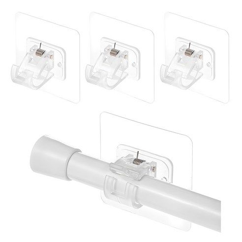 상품 이미지: 코멧 홈 부착식 압축봉 ABS 브라켓, 4개