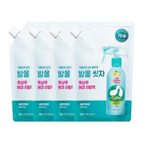 상품 이미지: (대용량 리필) 온더바디 코튼풋 발을씻자 풋샴푸 레몬향 리필 500ml 4개