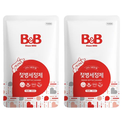 상품 이미지: 비앤비 액상형 젖병세정제 리필 허브향, 500ml, 2개