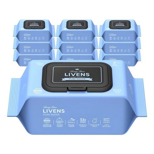 상품 이미지: 리벤스 퓨어워터 아기물티슈 엠보싱 캡형