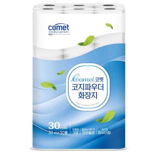 상품 이미지: 코멧 코지 파우더 도톰한 3겹 화장지 30m