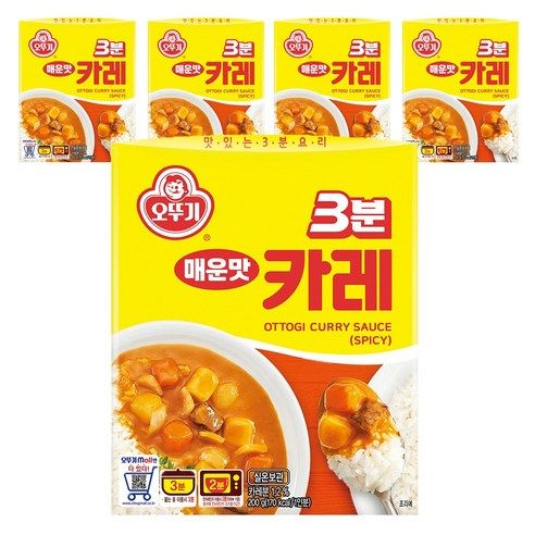 상품 이미지: 오뚜기3분 카레 매운맛, 200g, 5개