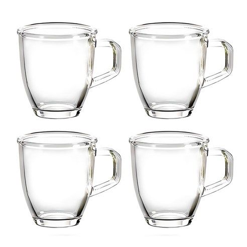상품 이미지: 글라스락 다용도 내열강화 머그 350ml, 투명, 4개