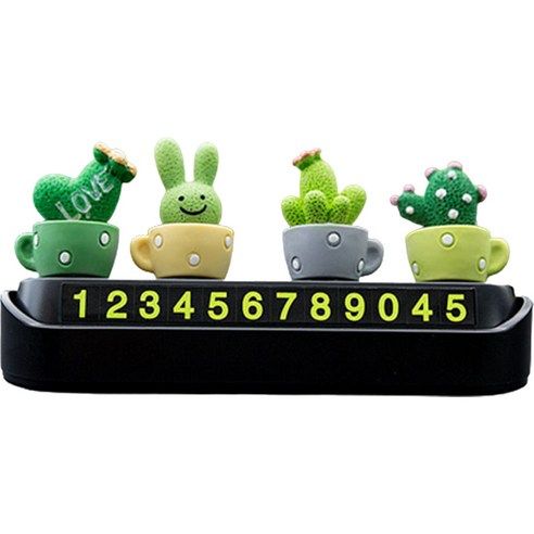 상품 이미지: 리버폭스 야광 선인장 주차번호 알림판, 블랙, 1개