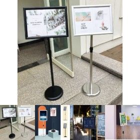 상품 이미지: (블랙)(A3)메뉴판 거치대/안내판/입간판/포스터/스탠드/아크릴/꽂이/카페/야외/광고/안내/행사/가격/표시