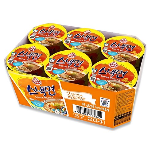 상품 이미지: 오뚜기 스낵면 컵 62g, 6개