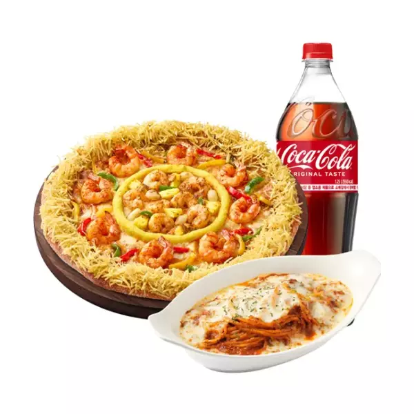 상품 이미지: 피자헛 더블 쉬림프 크런치 오리지널 + 리치치즈파스타+콜라 1.25L
