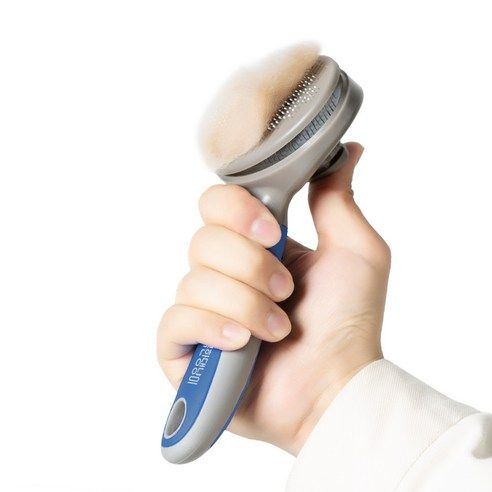 상품 이미지: 행복한댕냥이 반려동물 원터치 케어 브러쉬 10 x 18.5 cm, 블루, 1개