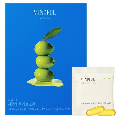 상품 이미지: 푸드올로지 정품 마인드풀 지중해 올리브오일 캡슐, 30회분, 1개