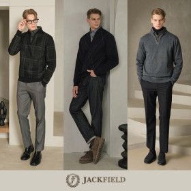 상품 이미지: 잭필드 25FW 남성 벨벳 기모 레이어드 셔츠 니트 3종(패턴VER)
