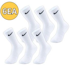 상품 이미지: 나이키 6EA  양말 에브리데이 쿠션 트레이닝 크루 삭스 화이트 SX7664-100