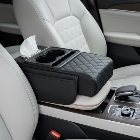 상품 이미지: 헤인느 차량용 콘솔 쿠션 자동차 팔걸이 쿠션, 1개, 블랙