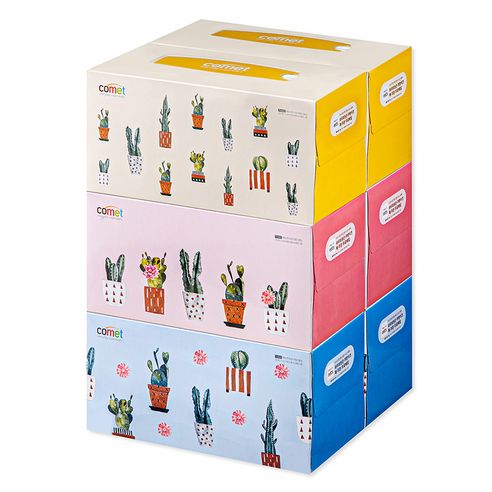 상품 이미지: 코멧 프리미엄 부드러운 천연펄프 미용티슈, 280매, 6개