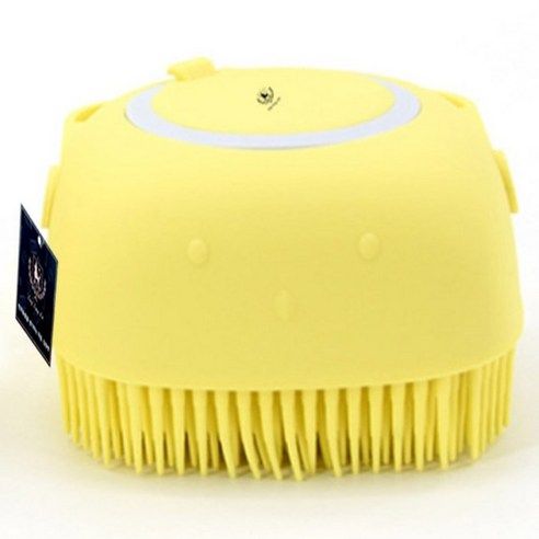 상품 이미지: 딩동펫 반려동물 말랑 샴푸 브러쉬 80 x 88 x 57 mm, 옐로우, 1개
