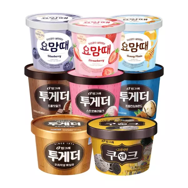 상품 이미지: [3+2] 빙그레 투게더 요맘때 파인트 골라담기 / 바닐라 쿠앤크 프럴린 딸기 초코