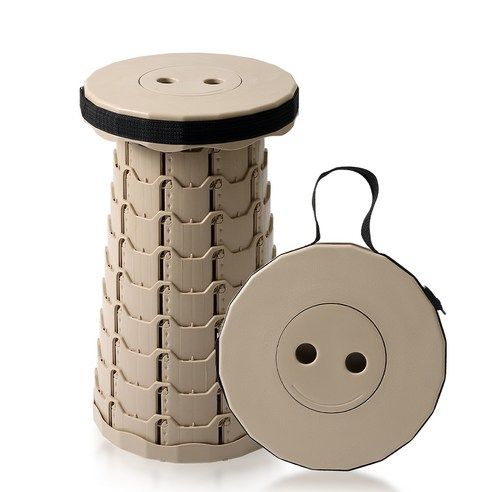 상품 이미지: 코멧 아웃도어 휴대용 높이조절 캠핑스툴, 아몬드, 1개