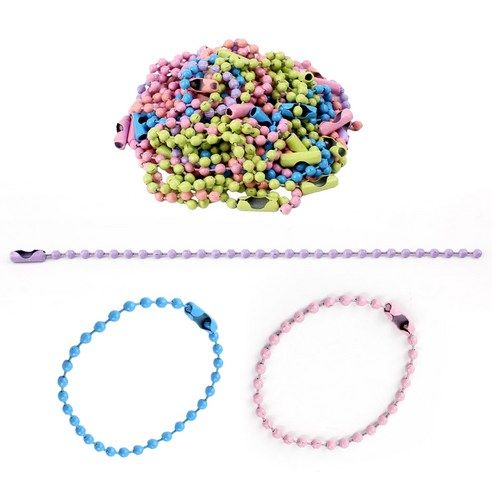 상품 이미지: 리코즈 컬러 볼체인 군번줄, 믹스, 50개