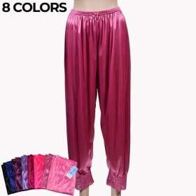 상품 이미지: 레이스 시보리 부드러운 새틴 여성 9부 파자마 0642gi바지 실크 실내 인공 고쟁이 성인