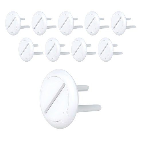 상품 이미지: 원터치 콘센트 안전커버 날개형 10p, 화이트, 1세트