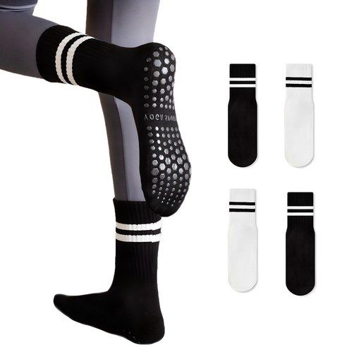 상품 이미지: 로멜로 여성용 논슬립 필라테스 요가 헬스 스포츠 양말 4종세트