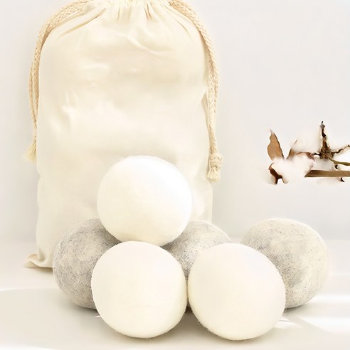 상품 이미지: 코멧 홈 건조기 양모 울드라이어볼 6p 세트 파우치 포함, 화이트, 그레이, 1세트